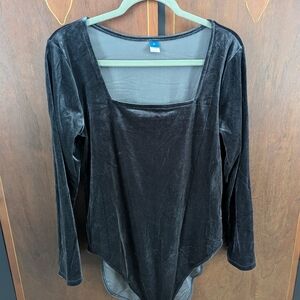 Old Navy Black Velvet Bodysuit